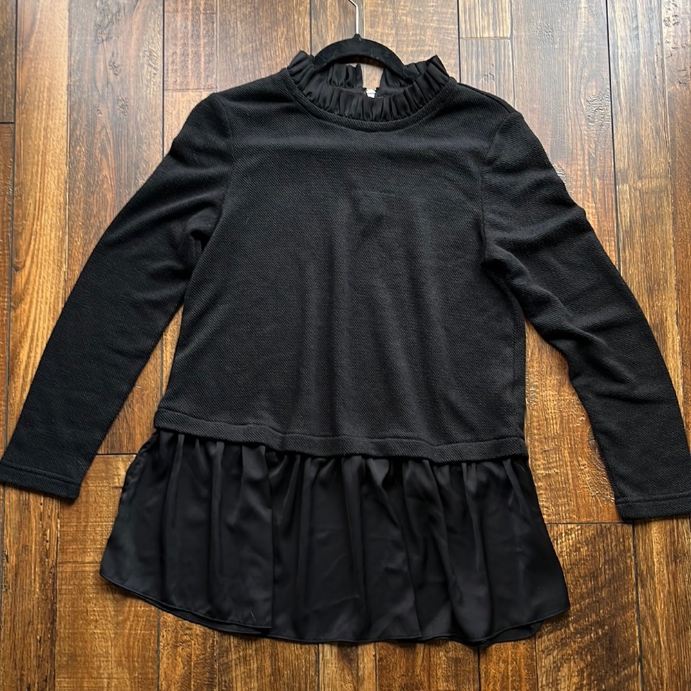 BeachLunchLounge black sweater with faux layered detail